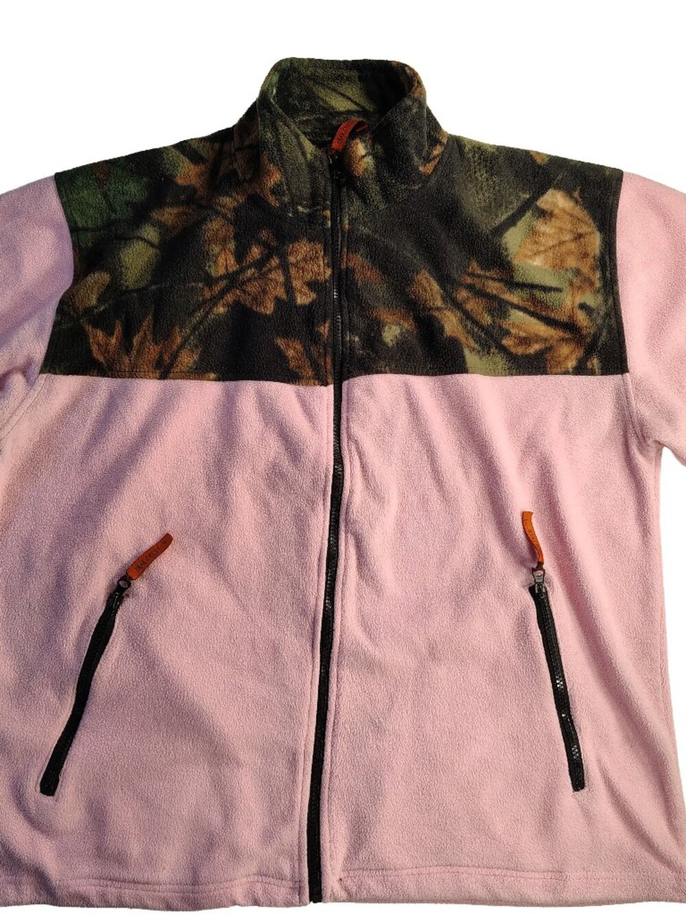 Women's XL Pink & Camo Trail Crest Band Elastic Waist Fleece Zip-Up Sweater